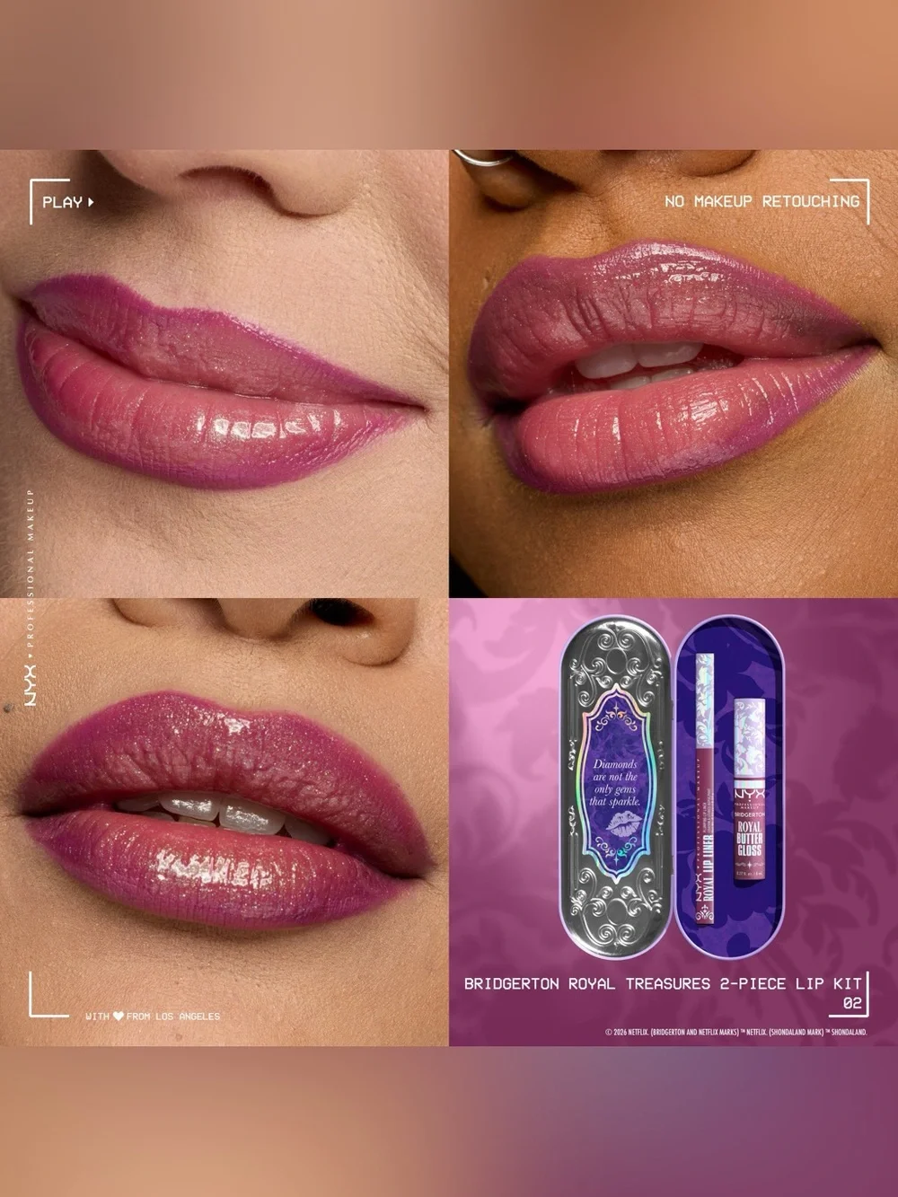 BRIDGERTON ROYAL TREASURES 2-PIECE LIP KIT - New